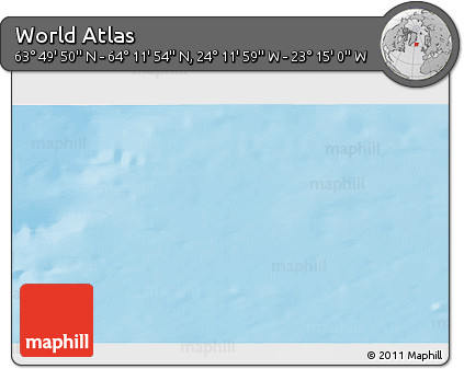 Physical 3D Map of the Area around 64° 0' 52" N, 23° 43' 30" W
