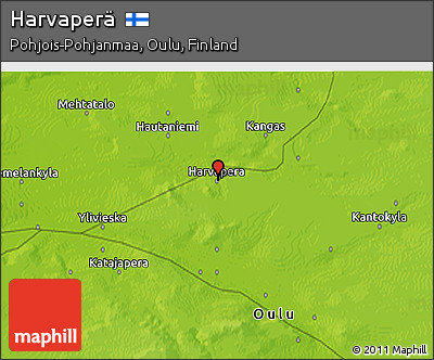 Physical 3D Map of Harvaperä