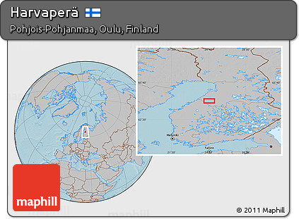Gray Location Map of Harvaperä, hill shading