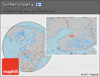 Gray Location Map of Someronperä, hill shading