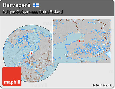 Gray Location Map of Harvaperä, hill shading