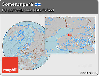 Gray Location Map of Someronperä, hill shading