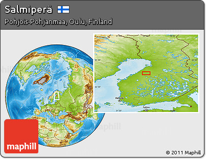 Physical Location Map of Salmiperä