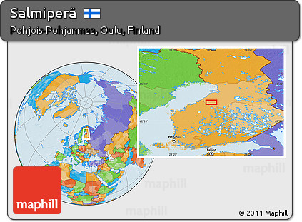 Political Location Map of Salmiperä