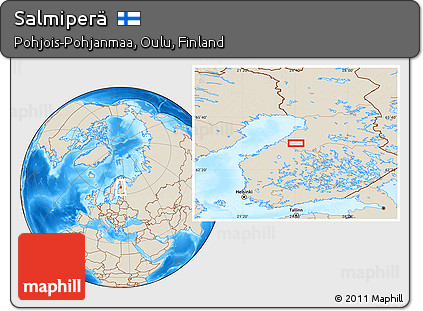 Shaded Relief Location Map of Salmiperä
