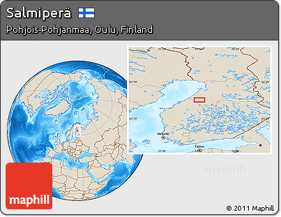 Shaded Relief Location Map of Salmiperä