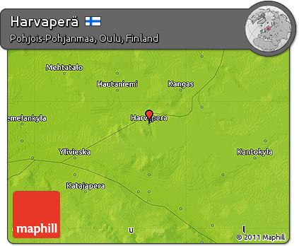 Physical Map of Harvaperä