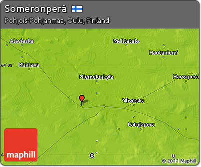 Physical Map of Someronperä