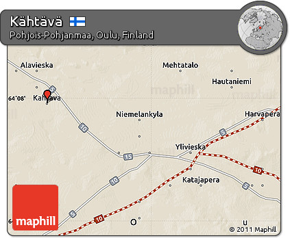 Shaded Relief Map of Kähtävä