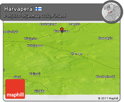 Physical Panoramic Map of Harvaperä