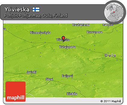 Physical Panoramic Map of Ylivieska