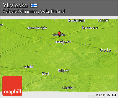 Physical Panoramic Map of Ylivieska