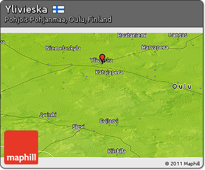 Physical Panoramic Map of Ylivieska