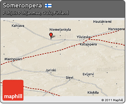 Shaded Relief Panoramic Map of Someronperä