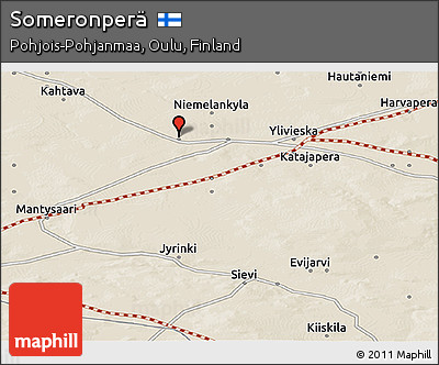 Shaded Relief Panoramic Map of Someronperä