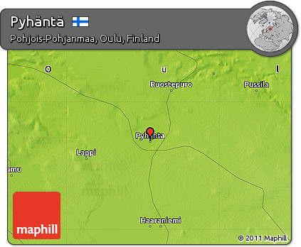 Physical Map of Pyhäntä