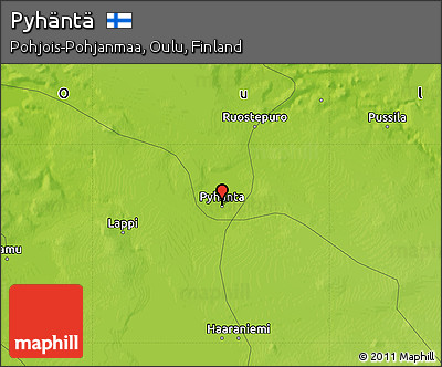 Physical Map of Pyhäntä