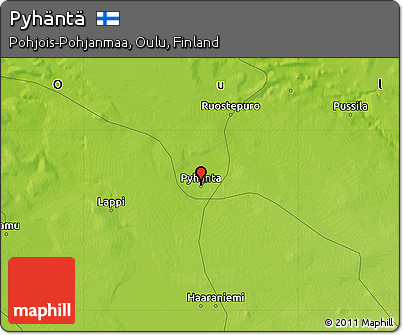 Physical Map of Pyhäntä