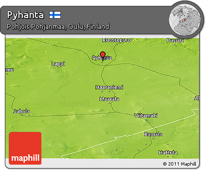 Physical Panoramic Map of Pyhäntä