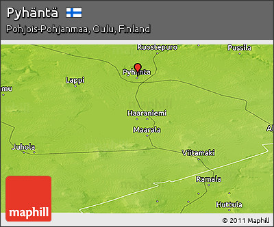 Physical Panoramic Map of Pyhäntä