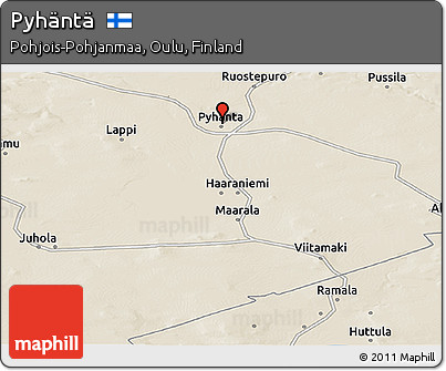 Shaded Relief Panoramic Map of Pyhäntä