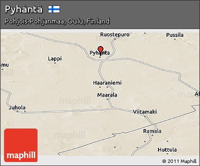 Shaded Relief Panoramic Map of Pyhäntä