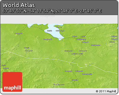 Physical 3D Map of the Area around 64° 0' 52" N, 27° 16' 29" E
