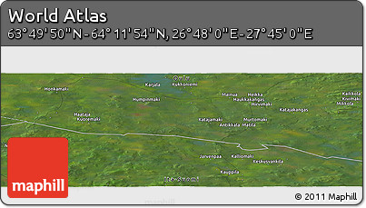 Satellite Panoramic Map of the Area around 64° 0' 52" N, 27° 16' 29" E