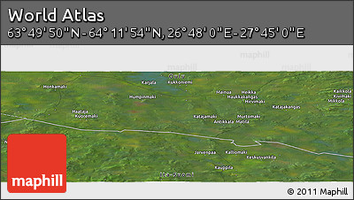Satellite Panoramic Map of the Area around 64° 0' 52" N, 27° 16' 29" E