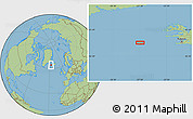 Savanna Style Location Map of the area around 64° 0' 52" N, 27° 7' 30" W