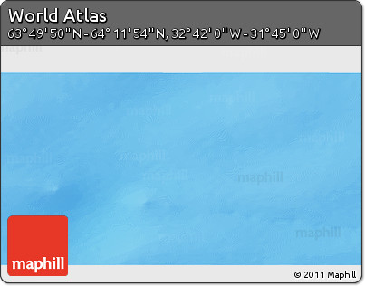 Physical 3D Map of the Area around 64° 0' 52" N, 32° 13' 30" W