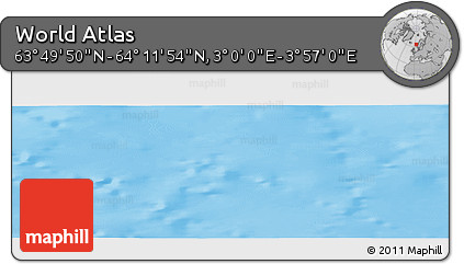 Physical Panoramic Map of the Area around 64° 0' 52" N, 3° 28' 30" E