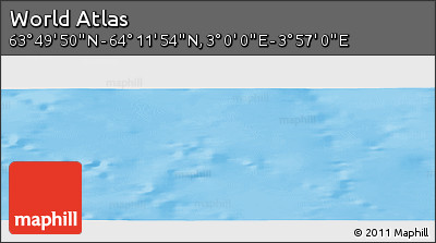 Physical Panoramic Map of the Area around 64° 0' 52" N, 3° 28' 30" E