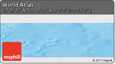 Physical Panoramic Map of the Area around 64° 0' 52" N, 3° 28' 30" E