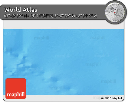 Physical 3D Map of the Area around 64° 0' 52" N, 3° 19' 30" W