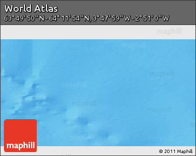 Physical 3D Map of the Area around 64° 0' 52" N, 3° 19' 30" W
