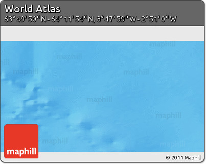 Physical 3D Map of the Area around 64° 0' 52" N, 3° 19' 30" W