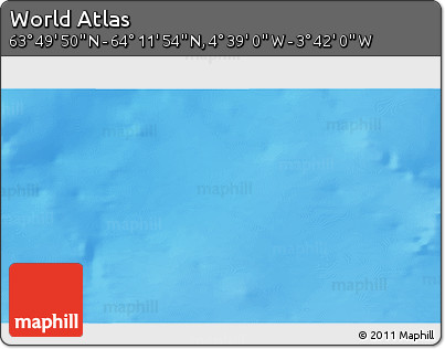 Shaded Relief 3D Map of the Area around 64° 0' 52" N, 4° 10' 30" W