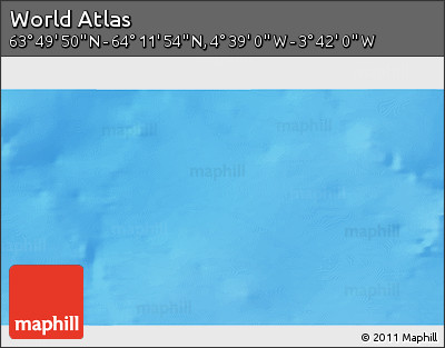 Shaded Relief 3D Map of the Area around 64° 0' 52" N, 4° 10' 30" W