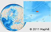 Shaded Relief Location Map of the area around 64° 0' 52" N, 4° 10' 30" W