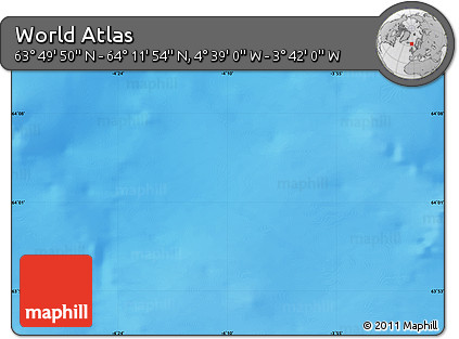 Physical Map of the Area around 64° 0' 52" N, 4° 10' 30" W