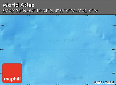 Physical Map of the Area around 64° 0' 52" N, 4° 10' 30" W