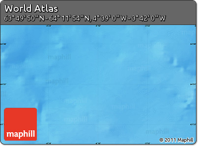 Physical Map of the Area around 64° 0' 52" N, 4° 10' 30" W