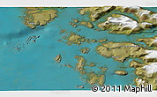 Satellite 3D Map of the area around 64° 0' 52" N, 51° 46' 29" W