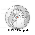 Outline Map of the Area around 64° 0' 52" N, 53° 28' 30" W, rectangular outline
