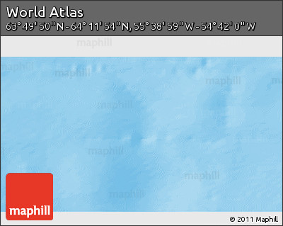 Physical 3D Map of the Area around 64° 0' 52" N, 55° 10' 29" W