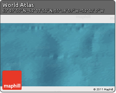 Satellite 3D Map of the Area around 64° 0' 52" N, 55° 10' 29" W