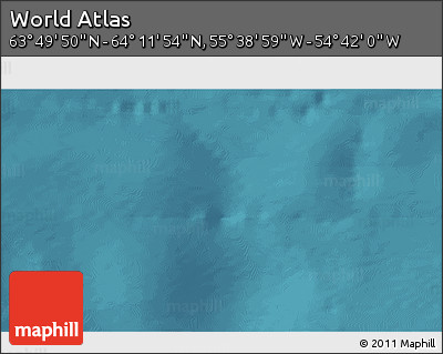 Satellite 3D Map of the Area around 64° 0' 52" N, 55° 10' 29" W