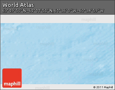 Physical 3D Map of the Area around 64° 0' 52" N, 61° 7' 30" W