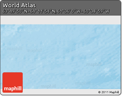 Physical 3D Map of the Area around 64° 0' 52" N, 61° 7' 30" W